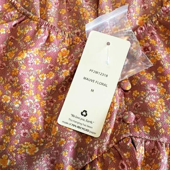 Pink Rose Crop Top Short Sleeved Muave Floral, Juniors Size Medium - Picture 4 of 5